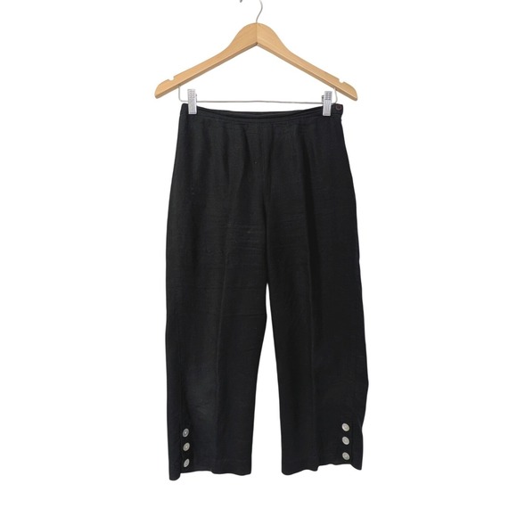 Stonebridge Pants - Stonebridge Linen Blend Cropped Pants Women P Petite Black Business Casual Beach